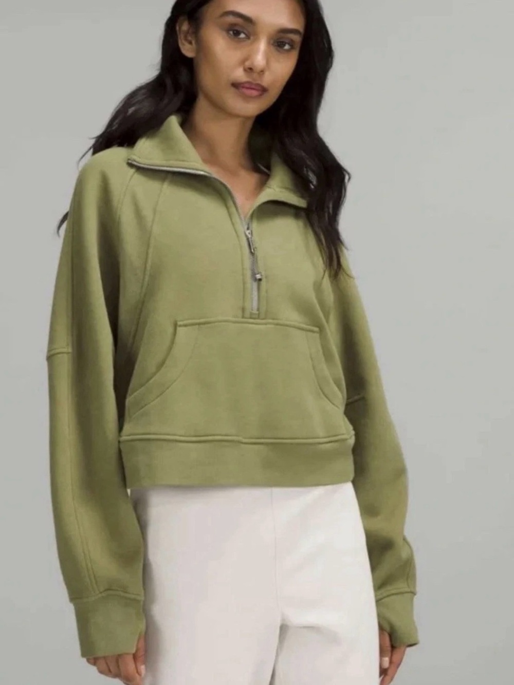 lululemon athletica Olive Green Half-Zip Pullover